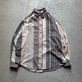 90's〜 Tommy Hilfiger コットン ストライプ L/S シャツ