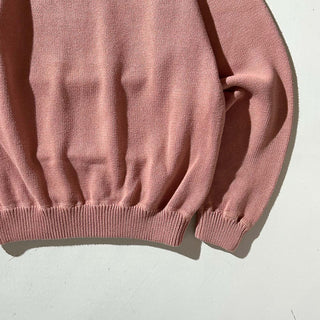 90's～ Tommy Hilfiger サーモンピンク 両V ワンポイント ニット セーター