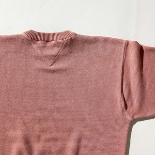 90's～ Tommy Hilfiger サーモンピンク 両V ワンポイント ニット セーター