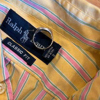 90's～  Ralph Lauren "classic fit" ストライプ ボタンダウン L/Sシャツ