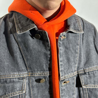 90's～ "made in ITALY" 先染め ブラック デニム ジャケット