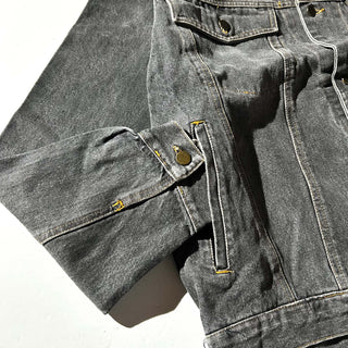 90's～ "made in ITALY" 先染め ブラック デニム ジャケット