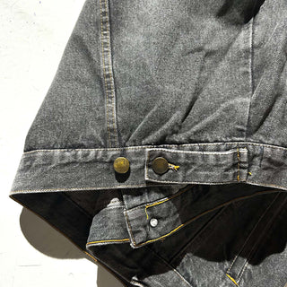 90's～ "made in ITALY" 先染め ブラック デニム ジャケット