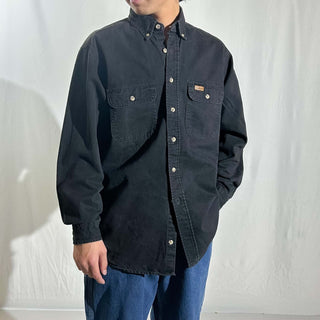 90's～ "made in USA" Carhartt ブラックデニム L/Sシャツ