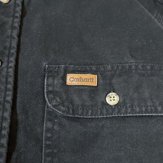 90's～ "made in USA" Carhartt ブラックデニム L/Sシャツ