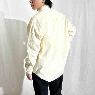 90's～ "made in USA" PERRY ELLIS AMERICA オフホワイト ボタンダウン L/Sシャツ