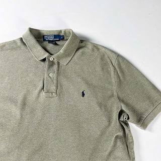 90's～ "made in USA" Ralph Lauren メランジ S/Sポロシャツ(オリーブ)