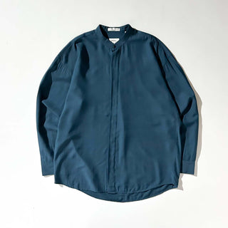 90's～ pavo レーヨン混 スタンドカラー 比翼 L/Sシャツ