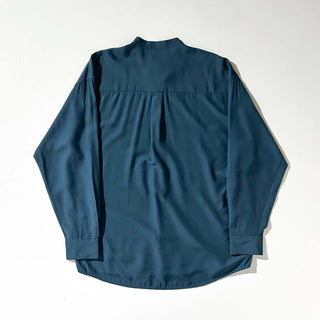 90's～ pavo レーヨン混 スタンドカラー 比翼 L/Sシャツ