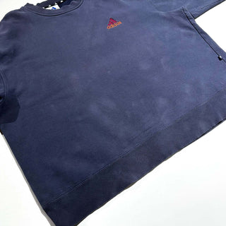 90's adidas "極太アーム" パフォーマンスロゴ ワンポイント スウェット シャツ