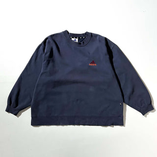 90's adidas "極太アーム" パフォーマンスロゴ ワンポイント スウェット シャツ
