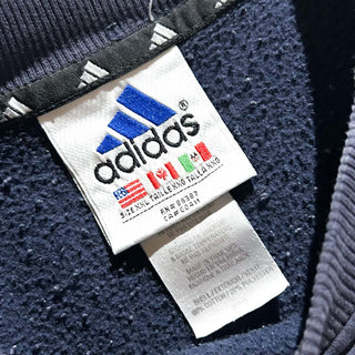 90's adidas "極太アーム" パフォーマンスロゴ ワンポイント スウェット シャツ