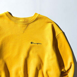 90's champion ワンポイント スウェット シャツ(イエロー)