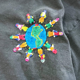 90's champion ハンドメイド グアテマラ刺繍 Tシャツ