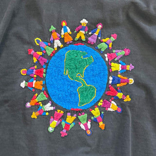 90's champion ハンドメイド グアテマラ刺繍 Tシャツ