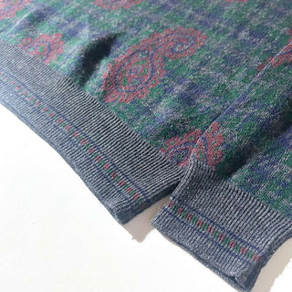 90's "made in ITALY" KENNETH ROBERTS ペイズリー柄 ウール混紡 ニット セーター