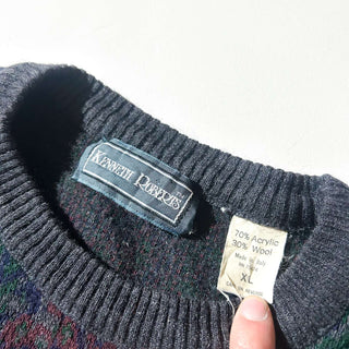 90's "made in ITALY" KENNETH ROBERTS ペイズリー柄 ウール混紡 ニット セーター