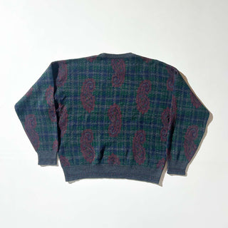 90's "made in ITALY" KENNETH ROBERTS ペイズリー柄 ウール混紡 ニット セーター