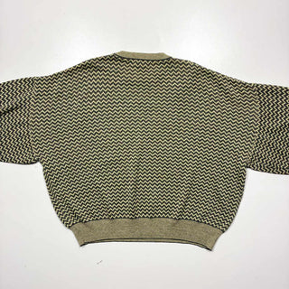 90's "made in ITALY" LINEA UOMO 短丈 総柄 クルーネックニットセーター