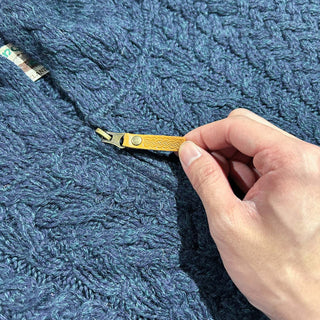 90's "made in Ireland" aran crafts メランジ フーデッド フルジップ アラン メリノウール ニット セーター