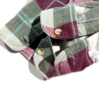 80’s "made in PORTUGAL" ST JOHN’S BAY×BIG MAC チェック L/S ネルシャツ(ワインレッド×グリーン)