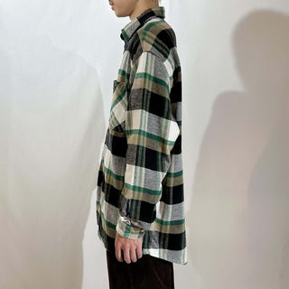 90’s "made in PORTUGAL" ST JOHN’S BAY×BIG MAC チェック L/S ネルシャツ(グリーン×ブラック)