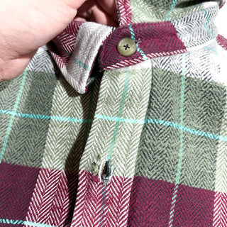 80’s "made in PORTUGAL" ST JOHN’S BAY×BIG MAC チェック L/S ネルシャツ(ワインレッド×グリーン)