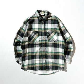 90’s "made in PORTUGAL" ST JOHN’S BAY×BIG MAC チェック L/S ネルシャツ(グリーン×ブラック)