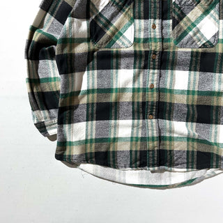 90’s "made in PORTUGAL" ST JOHN’S BAY×BIG MAC チェック L/S ネルシャツ(グリーン×ブラック)