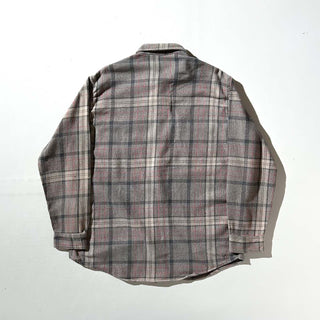 90’s "made in PORTUGAL" ST JOHN’S BAY×BIG MAC チェック L/S ネルシャツ(ブラウン×グレー)