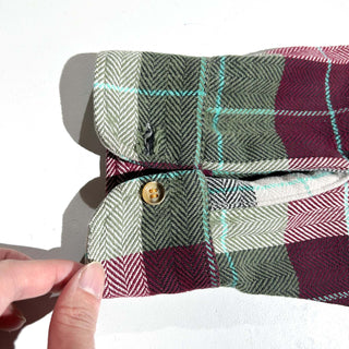 80’s "made in PORTUGAL" ST JOHN’S BAY×BIG MAC チェック L/S ネルシャツ(ワインレッド×グリーン)