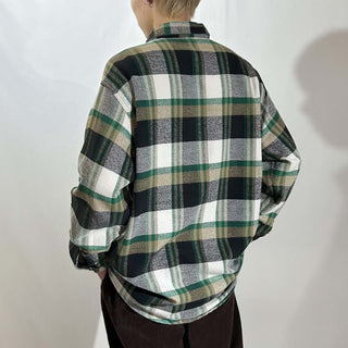 90’s "made in PORTUGAL" ST JOHN’S BAY×BIG MAC チェック L/S ネルシャツ(グリーン×ブラック)