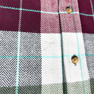 80’s "made in PORTUGAL" ST JOHN’S BAY×BIG MAC チェック L/S ネルシャツ(ワインレッド×グリーン)