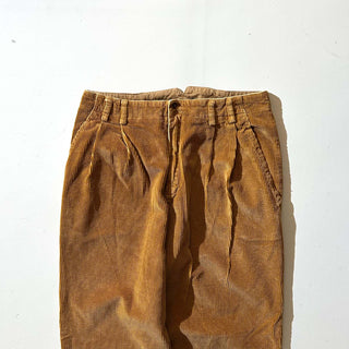 90's "made in SINGAPORE" Liz claiborne ライトブラウン 2タック コーデュロイ パンツ