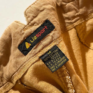 90's "made in SINGAPORE" Liz claiborne ライトブラウン 2タック コーデュロイ パンツ