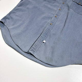 90's "made in SINGAPORE" OLD Ralph Lauren コットンツイル フラップ レギュラーカラー L/Sシャツ