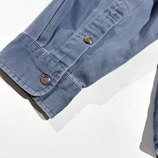 90's "made in SINGAPORE" OLD Ralph Lauren コットンツイル フラップ レギュラーカラー L/Sシャツ