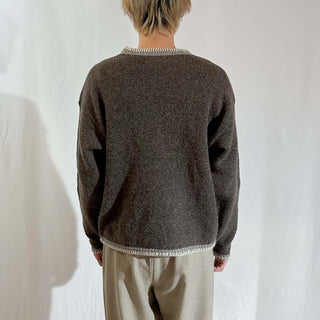 90's "made in USA" ALPS ブラウン カラーネップ メランジ ウール ニット セーター