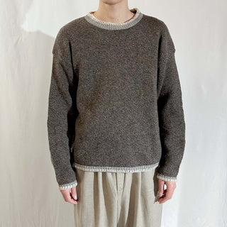 90's "made in USA" ALPS ブラウン カラーネップ メランジ ウール ニット セーター