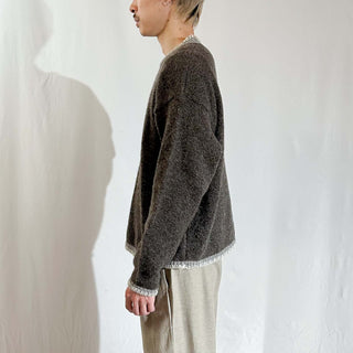 90's "made in USA" ALPS ブラウン カラーネップ メランジ ウール ニット セーター