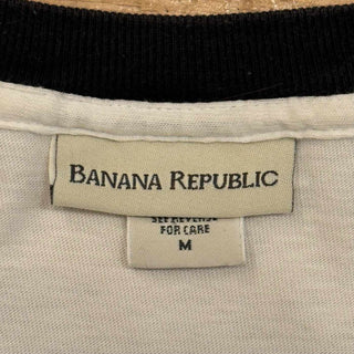 90's "made in USA" BANANA REPUBLIC プリント リンガーTシャツ