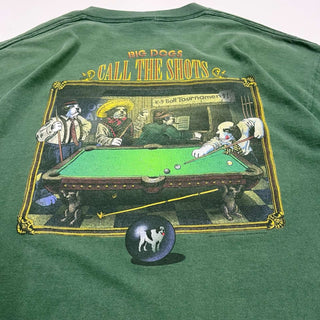 90's "made in USA" BIG DOGS "CALL THE SHOTS" 両面プリント Tシャツ