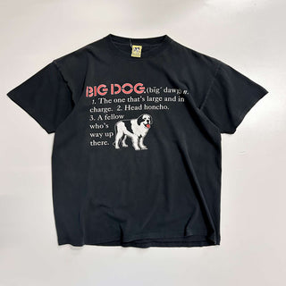 90's "made in USA" BIG DOGS メッセージ アニマル プリント Tシャツ