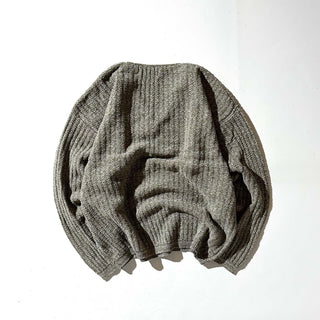 90's "made in USA" Bill BLASS コットン メランジ Vネック ニット セーター(カーキブラウン)