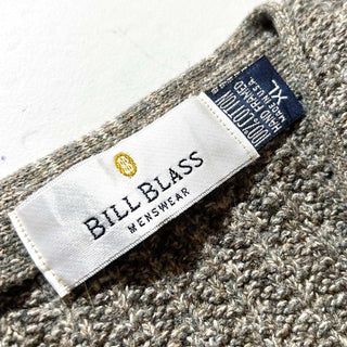 90's "made in USA" Bill BLASS コットン メランジ Vネック ニット セーター(カーキブラウン)