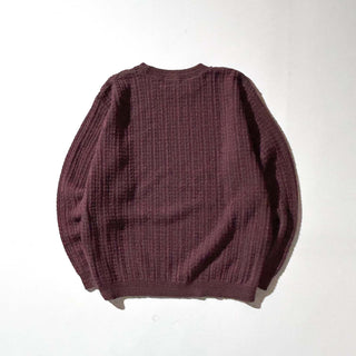 90's "made in USA" Bill BLASS コットン×アクリル メランジ ニット セーター(ワインレッド)