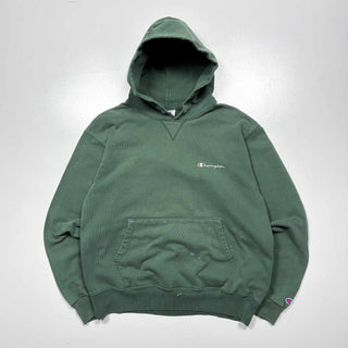 90's "made in USA" CHAMPION 前V ワンポイント ボロ スウェット パーカ