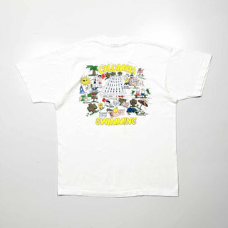90's "made in USA" COLUMBIA SWIMMING 両面プリントTシャツ