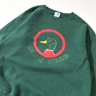 90's "made in USA" DUCK HEAD "DUCK TAIL" 両面プリント スウェット シャツ