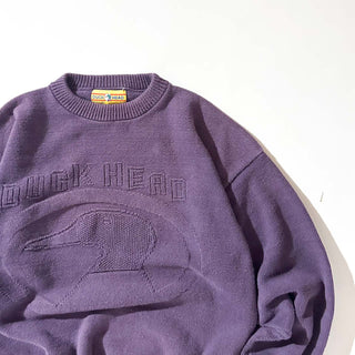 90's "made in USA" DUCK HEAD ブランドネーム コットン ニット セーター